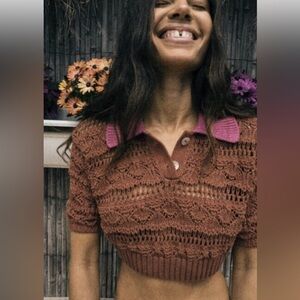 Cardigan Zara Crop Top Size M